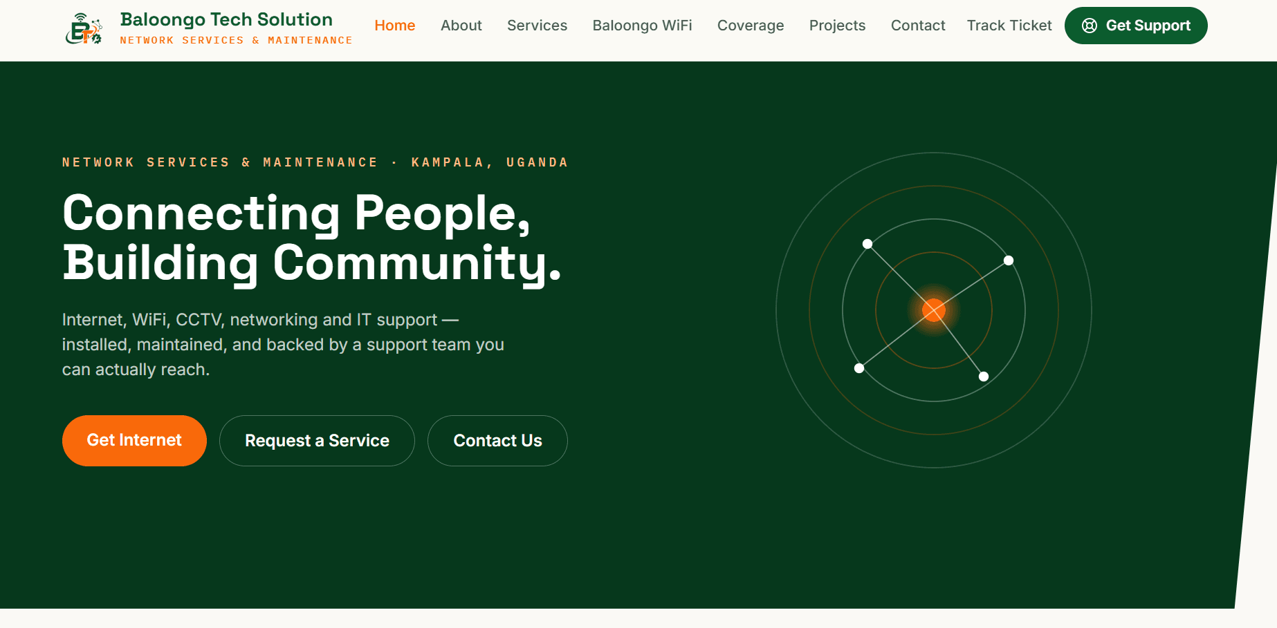Baloongo Tech Solution company website home page