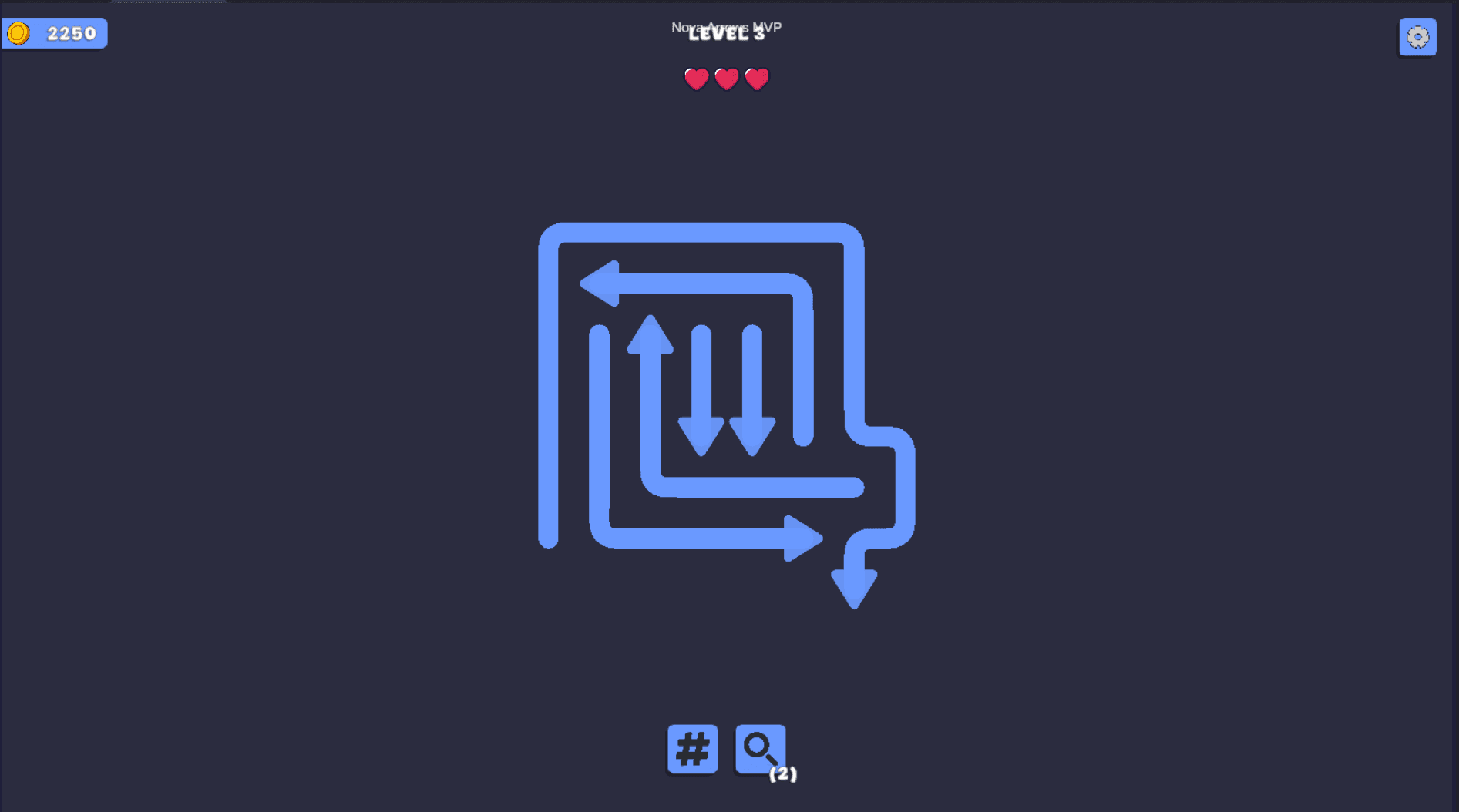 Nova Arrows branded game interface
