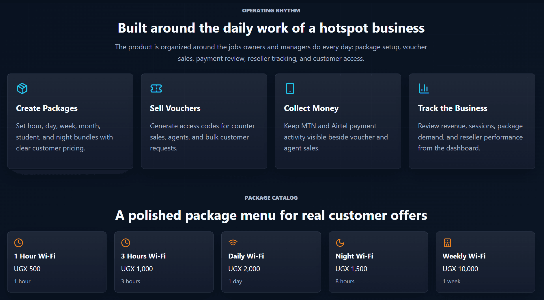 Nova Connect reports and management screen