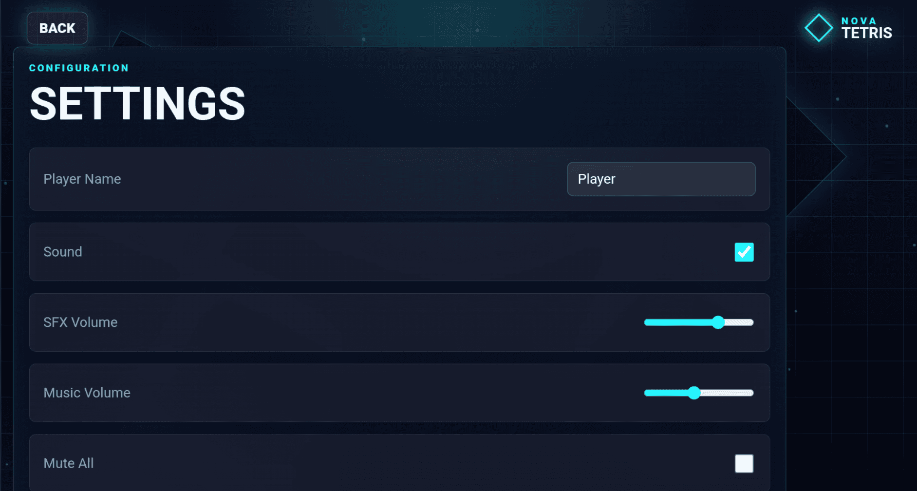 Nova Tetris visual theme selection