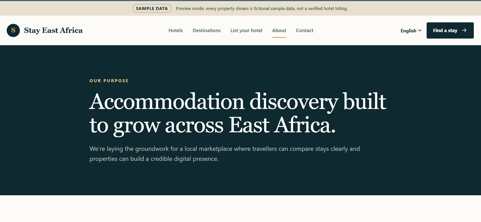 Stay East Africa property and reservation interface